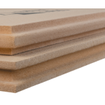 Close-up van Naturheld 220 houtvezel isolatieplaten met tand- en groefprofiel