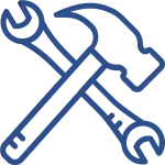 pictogram met een hamer en een klussleutel