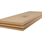 Gestapelde Naturheld 220 houtvezel isolatieplaten met tand- en groefverbinding