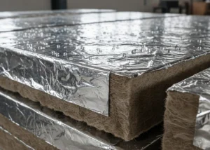 Outletpartij 234 90 platen harde persing steenwol eenzijdig aluminiumfolie 1000x700x75mm (=63m²)