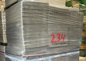 Outletpartij 234 90 platen harde persing steenwol eenzijdig aluminiumfolie 1000x700x75mm (=63m²)