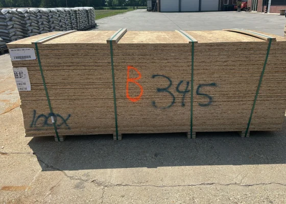 Outletpartij 345 B-keus OSB 2500x1250x9mm 100st (=312,50m²)