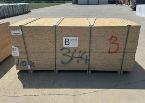 Outletpartij 344 B-keus OSB 2500x1250x9mm 110st (=343,75m²)