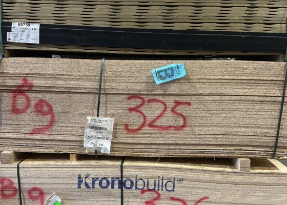 Outletpartij 325 OSB 2500x1250x9mm 88st  (=275m²)