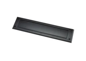 Brievenbusklep met borstel zwart 343x80x10mm